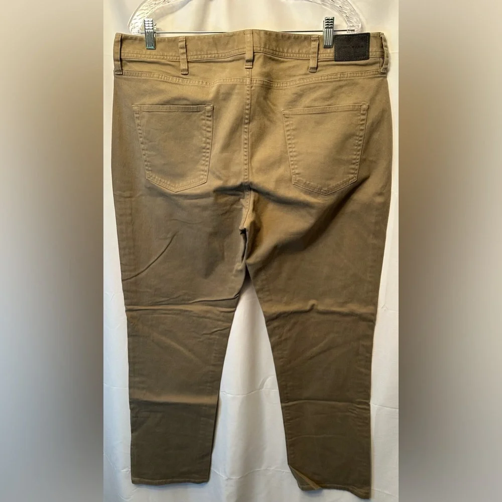 J Hilburn Tan Khaki Brushed Twill 5 Pocket Chino Pants Cotton Spandex Size 38-40